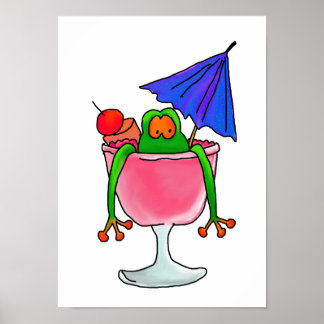 Fruktig Cocktail Frog Poster