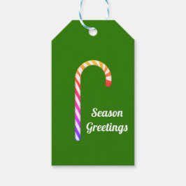 Fruktig flerfärgad Candy cane-bild med Märkre Presentetikett