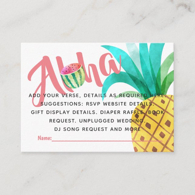 Fruktig information om Tropical Shower Infoga - Wo Tilläggskort (Framsida)