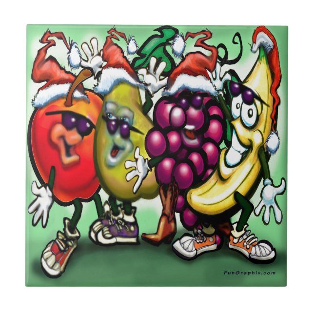 Fruktig jul kakelplatta (Framsidan)