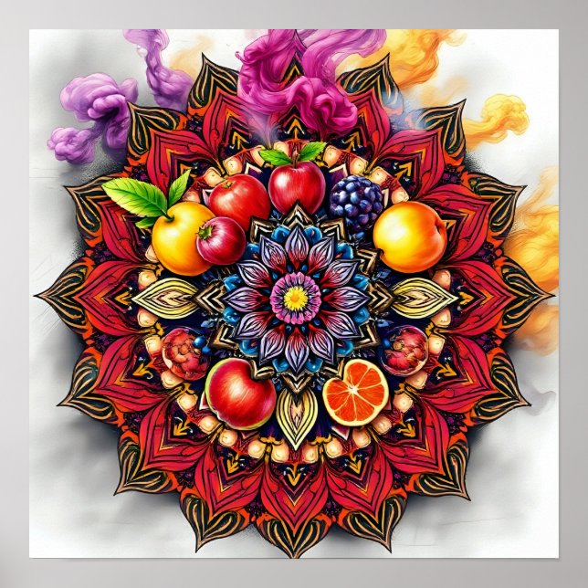 Fruktig mandala poster (Framsidan)
