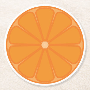 Fruktig orange underlägg papper rund