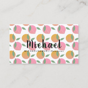 Fruktig Peach Orange Interiör Hår Salong Designer Visitkort