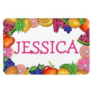 Fruktig Roligt Grapes Lemon Lime Watermelon Apple Magnet