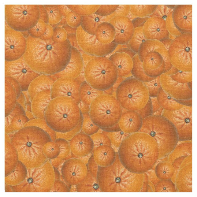 Fruktig Roligt - Tangerine Skriv ut Mönster Tyg (Närbild)
