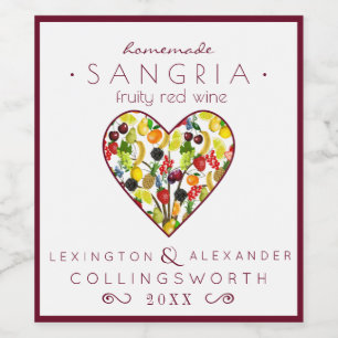 Fruktig Sangria Red Vinflaska Etikett