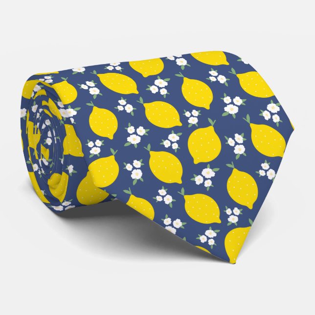 Fruktig sommartid och Gult av blått laxon Neck Tie Slips (Rullad)