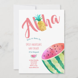 Fruktig Tropical Baby Shower Inbjudningskort Melon