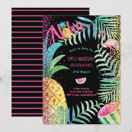 Fruktig Tropical Födelsedagsfest Inbjudningskort F