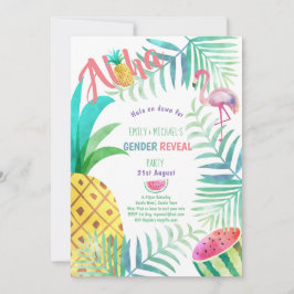 Fruktig Tropical GENDER REVEAL Inbjudningskort Fla
