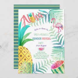 Fruktig Tropical GENDER REVEAL Inbjudningskort Fla