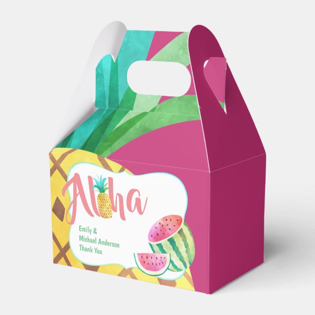 Fruktig tropisk vattenmelonanananas favoritförmån presentaskar (Framsidan Sidan)