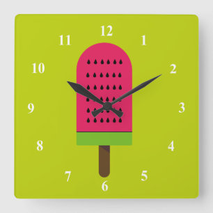 Fruktig vattenmelon för popsicle fyrkantig klocka