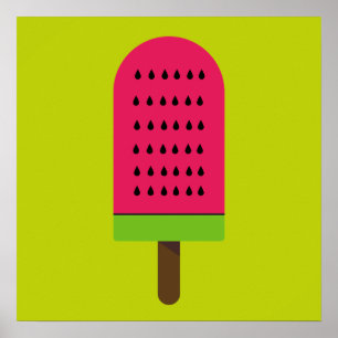 Fruktig vattenmelon för popsicle poster