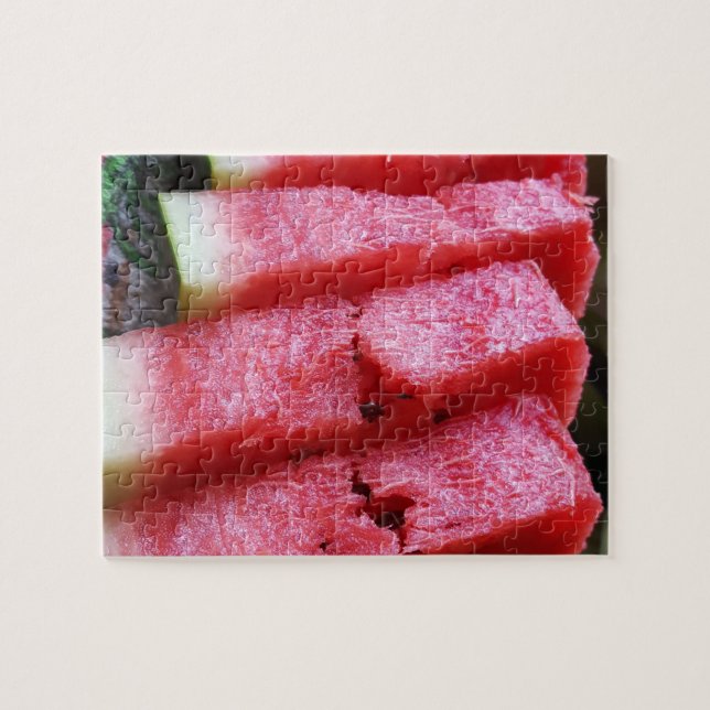 Fruktig Watermelon Photo Jigszle Puzzle Pussel (Horisontell)