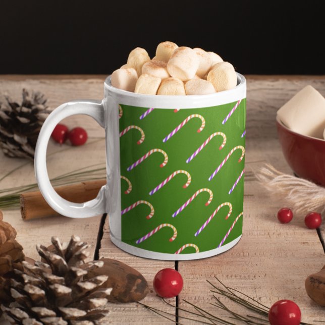 Fruktiga flerfärgade Candy cane Mönster Mugg (Fruity Multicolored Candy Cane Pattern Mug)