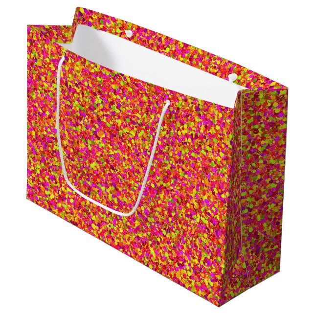 Fruktiga Glitter Dots-GIFT BAG L (Framsidan Vinklad)