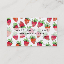 Fruktiga jordgubbar för ljus färgrik vattenfärg visitkort