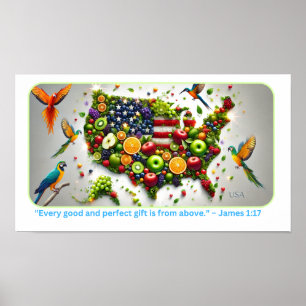 Fruktiga Karta i Abundance Poster