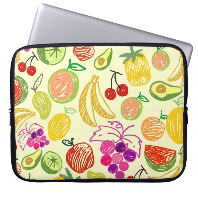 Fruktiga Mönster Laptop Fodral (Framsidan)