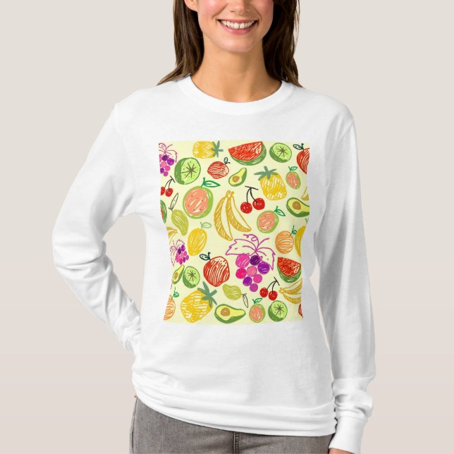 Fruktiga Mönster T Shirt (Framsida)