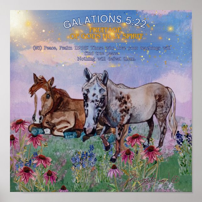 fruktighet av gudar Heliga Spirit peace-hästar Poster (Framsidan)
