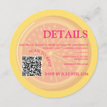 Fruktigt, färgat citrus bröllop-kort