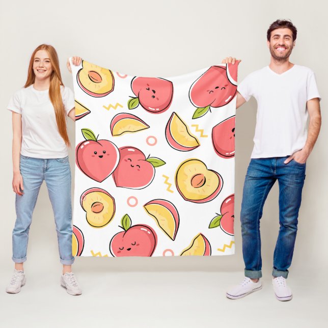 Fruktillustration Fleecefilt (På plats)