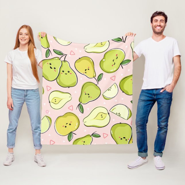 Fruktillustration Fleecefilt (På plats)