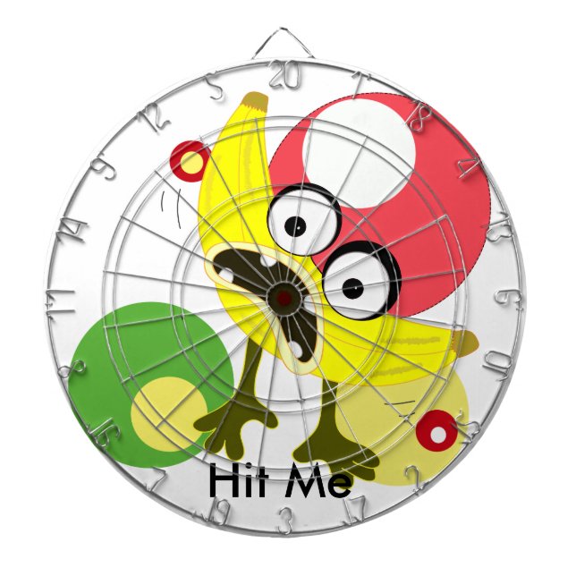 Fruktillustration för Banana Monster Piltavla (Framsidan)