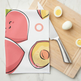 Fruktillustration Kökshandduk