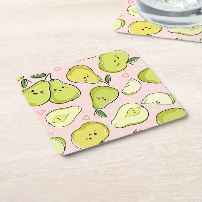 Fruktillustration Underlägg Papper Kvadrat (Vinklad)