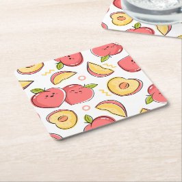 Fruktillustration Underlägg Papper Kvadrat