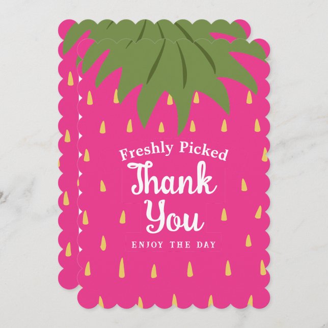 Fruktjordgubbsbär Tack Julkort (Fram/baksida)