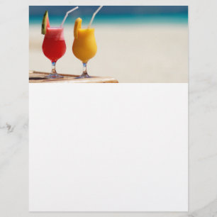 Fruktjuice på stranden reklamblad