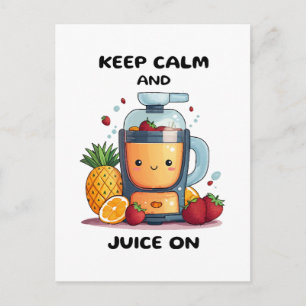 Fruktjuicepress Avslappnad Och Juice Hälsa Vykort