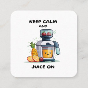 Fruktjuicepress Håll lugn och juice hälsa Fyrkantigt Visitkort