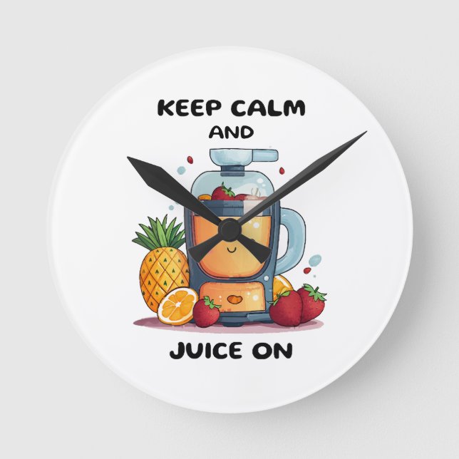 Fruktjuicepress Håll lugn och juice Hälsa  Rund Klocka (Framsida)