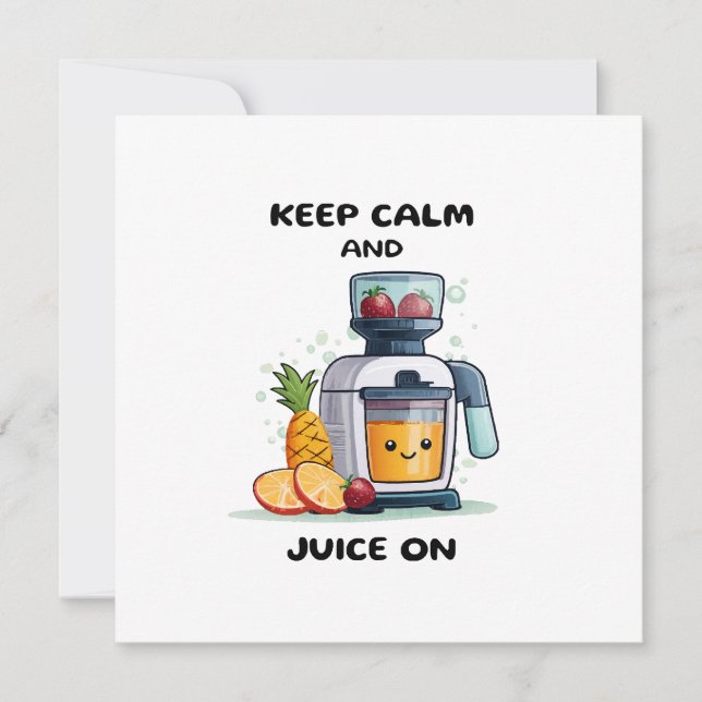 Fruktjuicepress Håll Lugn Och Juicemaskin Hälsa Inbjudningar (Framsida)