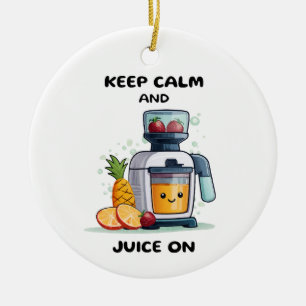 Fruktjuicepress Håll Lugnet Och Juicemaximerad Häl Julgransprydnad Keramik