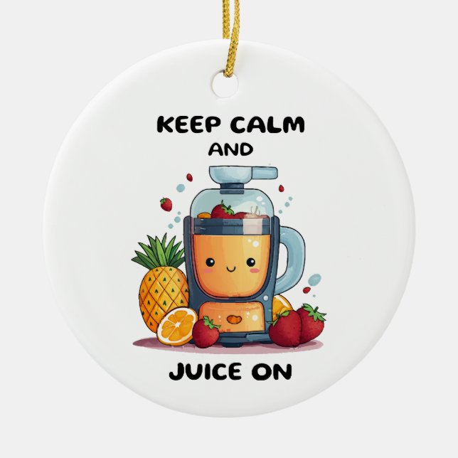 Fruktjuicepress Keep Calm And Juice  Hälsa Julgransprydnad Keramik (Framsidan)