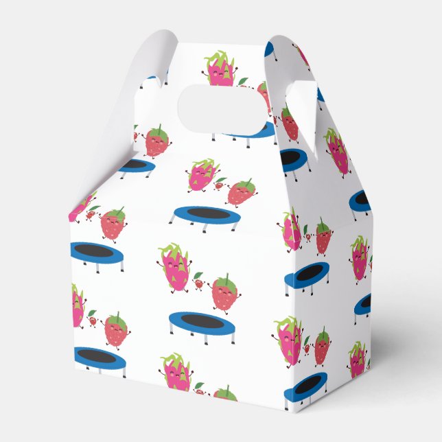 Fruktjumpning på Trampoline Presentaskar (Framsidan Sidan)