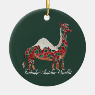 Fruktkaka (giraffe/kamel) julgransprydnad keramik
