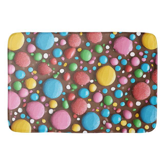 Fruktkandy Mjölk Chocolate Mönster Bath Mat Badrumsmatta (Framsidan)