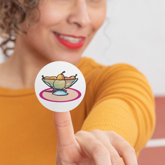 Fruktkåpa Runt Klistermärke (Skapare uppladdad)