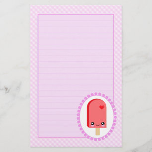 FruktKawaii för nätt Popsicles körsbärsröd Brevpapper