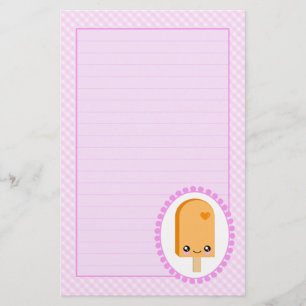FruktKawaii för nätt Popsicles orange brevpapper