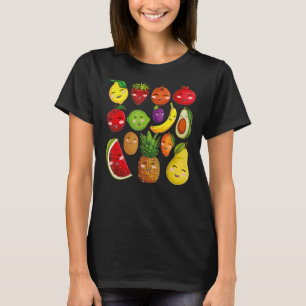 Fruktkollage Cute Frukt and Vegetables T Shirt