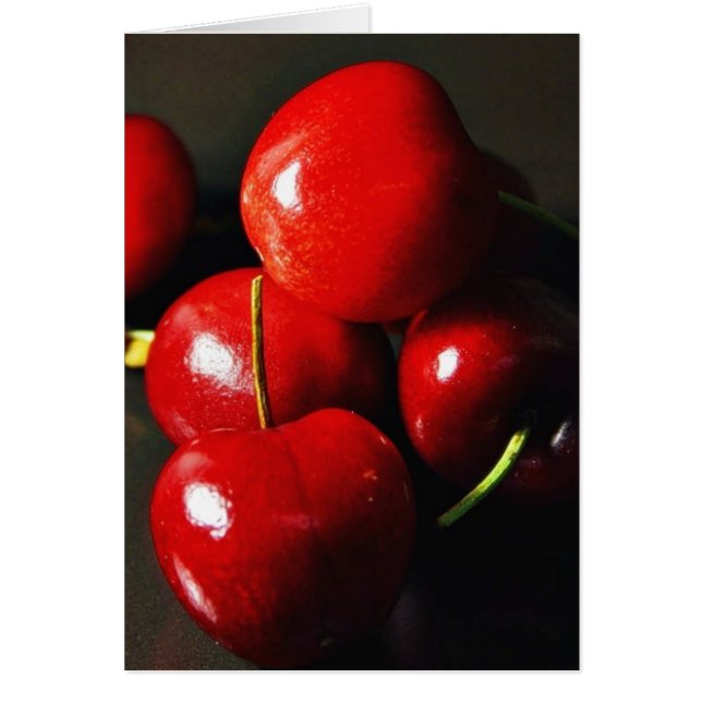 Fruktkörsbär Cherry Hälsningskort (Framsidan)