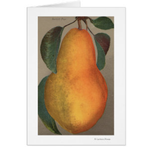 Fruktkromolitografi av Bartlett Pear Hälsningskort